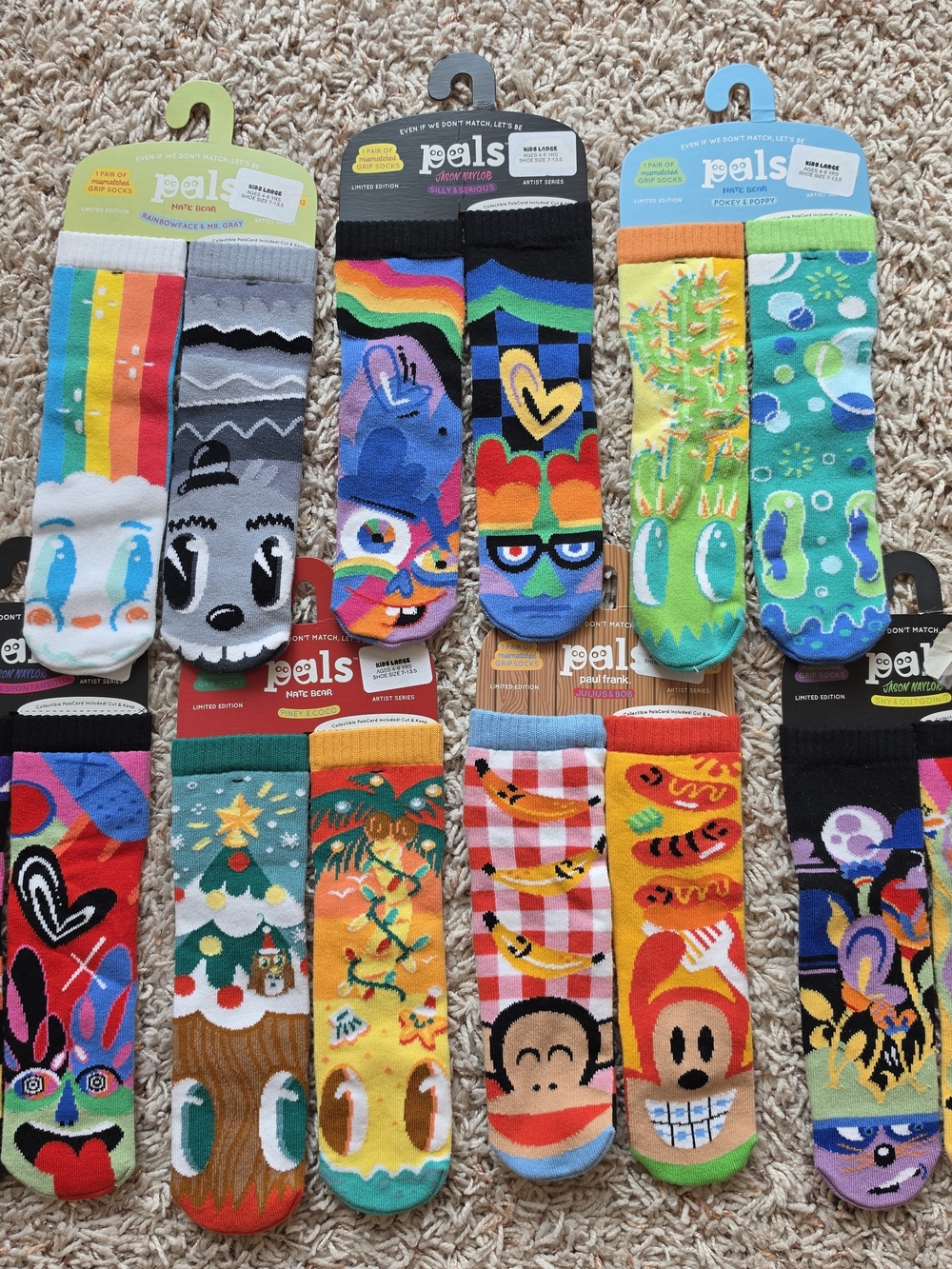 Kids Colorful Character Crew Socks - Multi